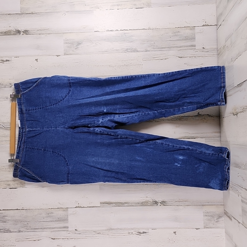 JMS classic medium dark wash pull on elastic back denim jeans Size 1X 16W